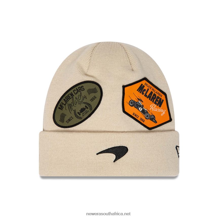 McLaren Racing Light Beige Cuff Knit Beanie Hat New Era TRBRBN2439