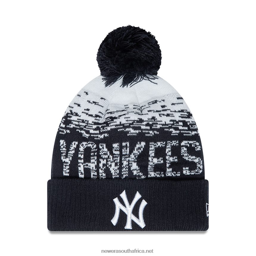 New York Yankees Bobble Blue Cuff Beanie Hat New Era TRBRBN2487