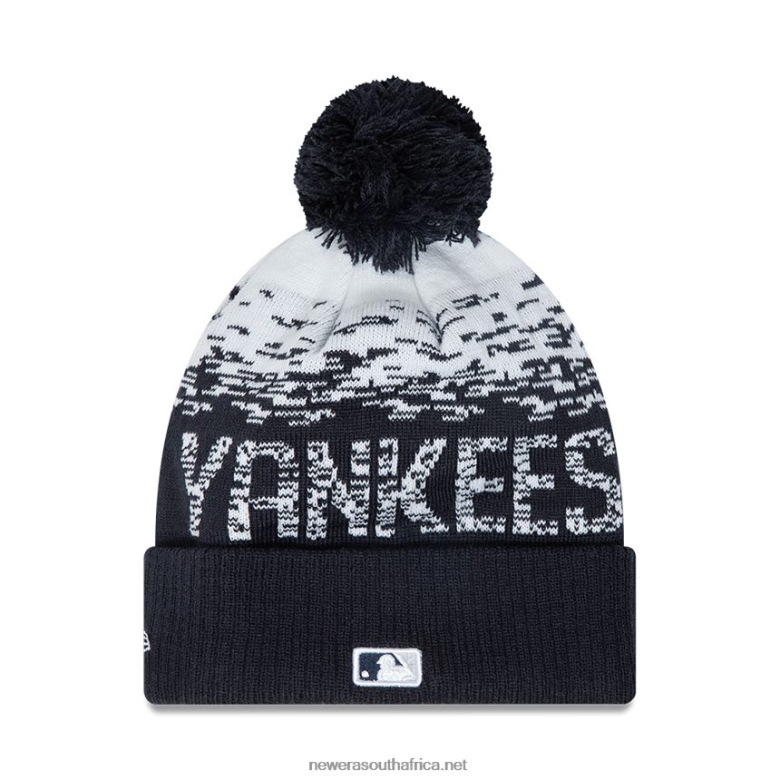 New York Yankees Bobble Blue Cuff Beanie Hat New Era TRBRBN2487