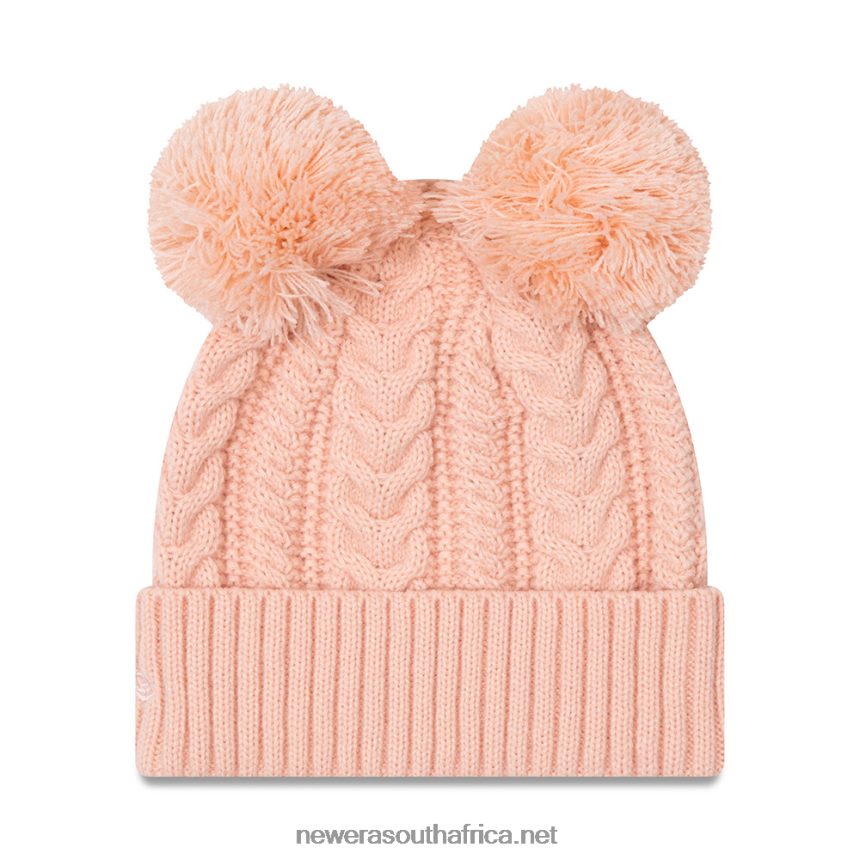 New York Yankees Double Pom Womens Pink Bobble Beanie Hat New Era TRBRBN2510