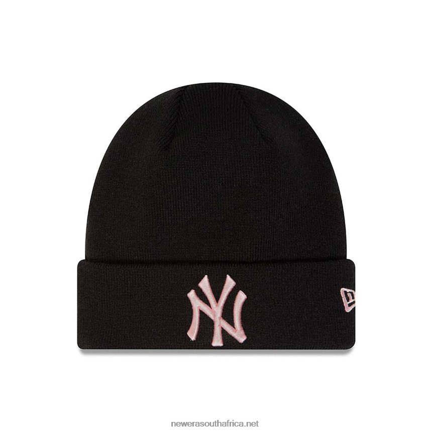 New York Yankees Essential Black Womens Cuff Knit Beanie Hat New Era TRBRBN2459