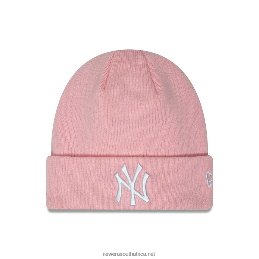 New York Yankees Essential Pastel Pink Womens Cuff Knit Beanie Hat New Era TRBRBN2449