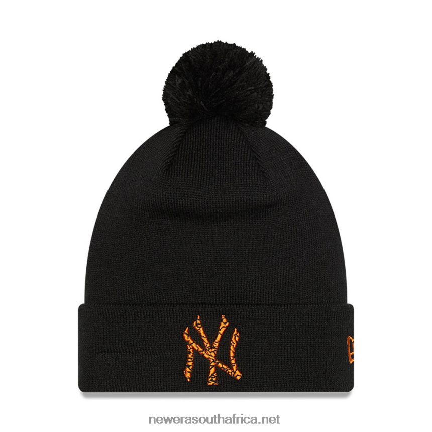 New York Yankees Infill Black Bobble Beanie Hat New Era TRBRBN2539