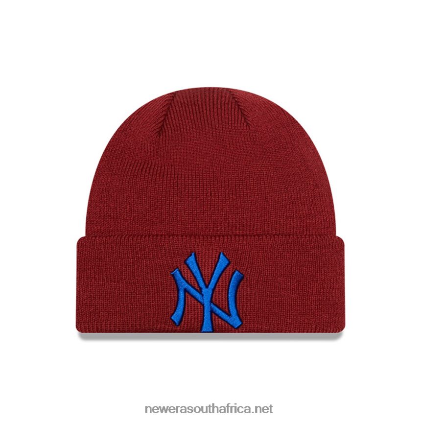 New York Yankees League Essential Kids Maroon Beanie Hat New Era TRBRBN2393