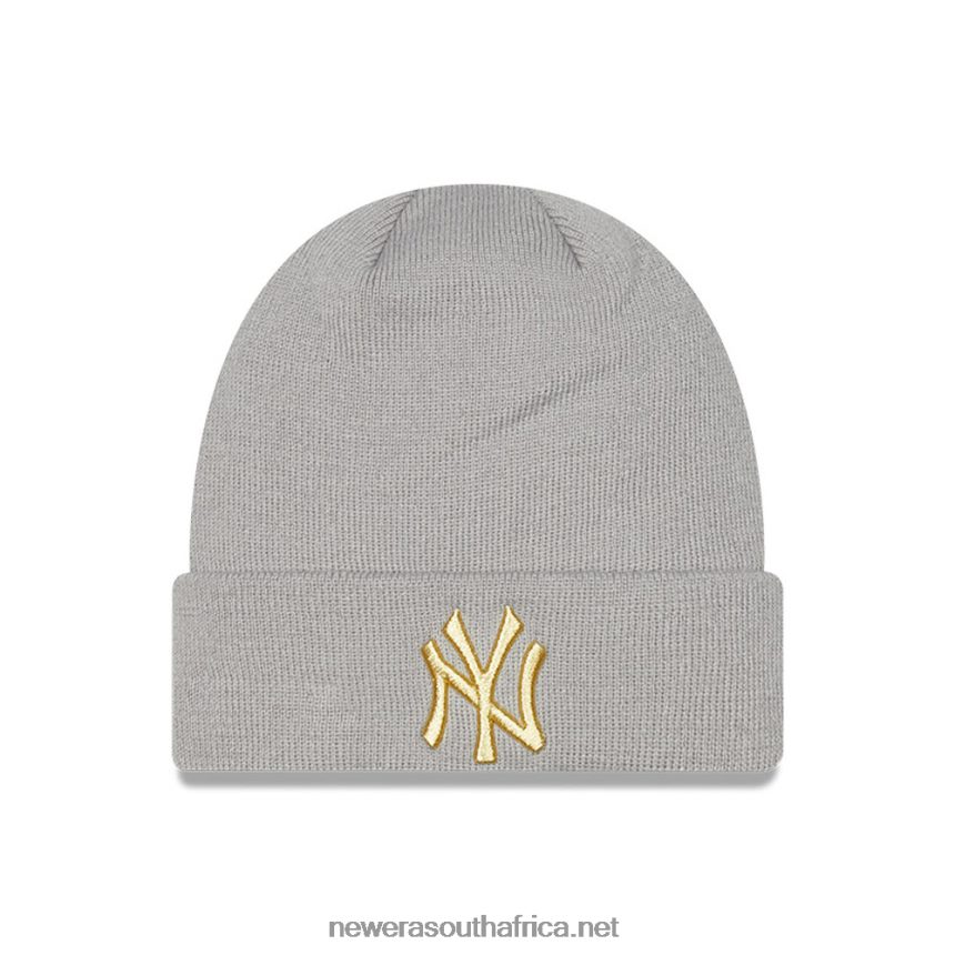 New York Yankees Metallic Womens Grey Beanie Hat New Era TRBRBN2546