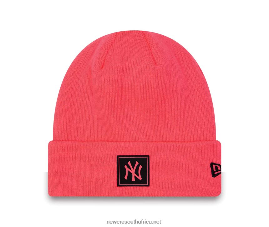 New York Yankees Neon Bright Pink Beanie Hat New Era TRBRBN2361