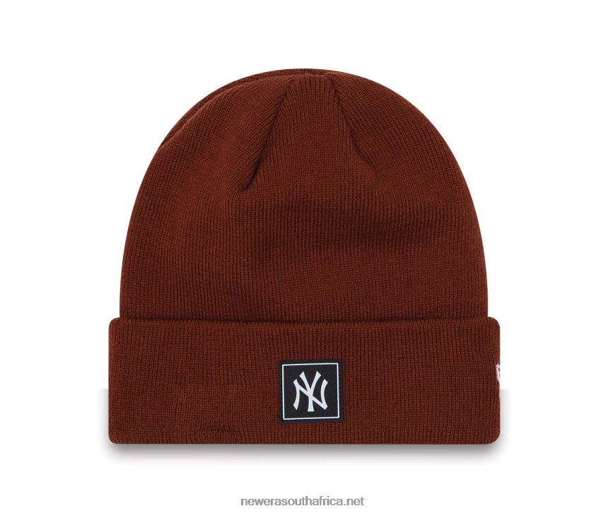 New York Yankees Team Cuff Dark Brown Beanie Hat New Era TRBRBN2536
