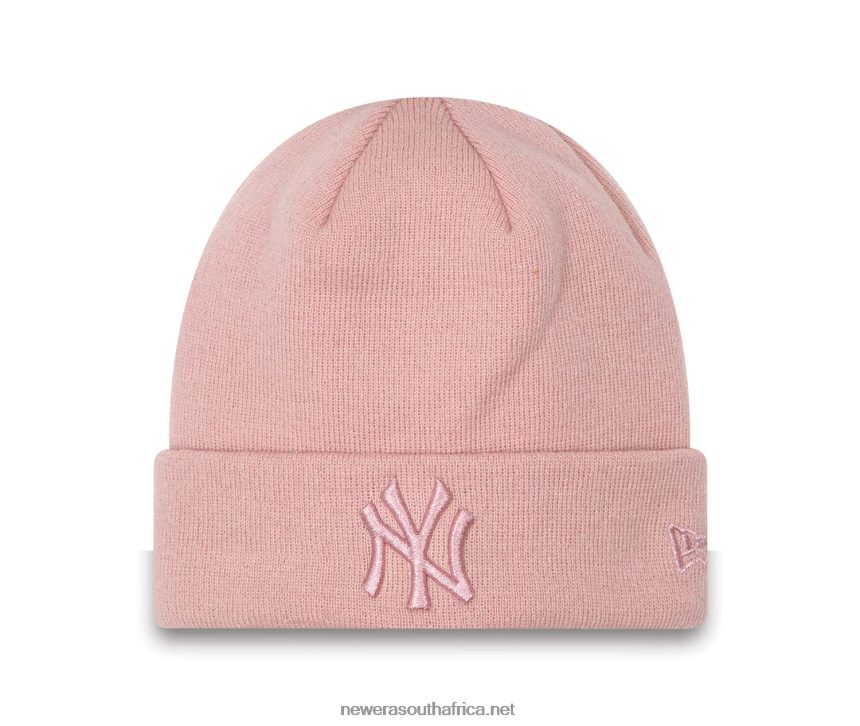 New York Yankees Womens Metallic Pink Beanie Hat New Era TRBRBN2341