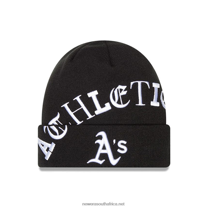 Oakland Athletics Blackletter Black Knit New Era TRBRBN2340