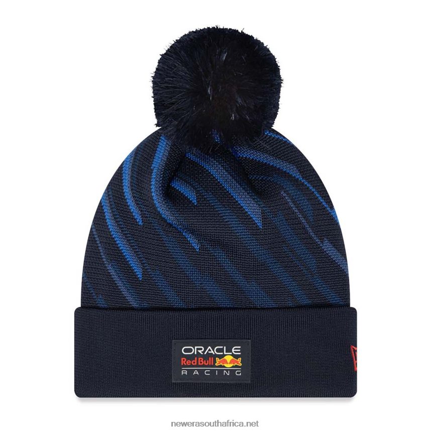 Red Bull Racing Team All Over Print Blue Bobble Knit Beanie Hat New Era TRBRBN2428