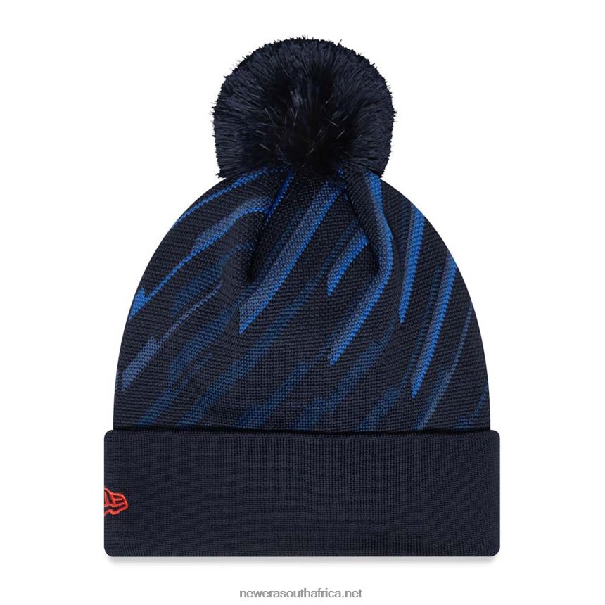 Red Bull Racing Team All Over Print Blue Bobble Knit Beanie Hat New Era TRBRBN2428
