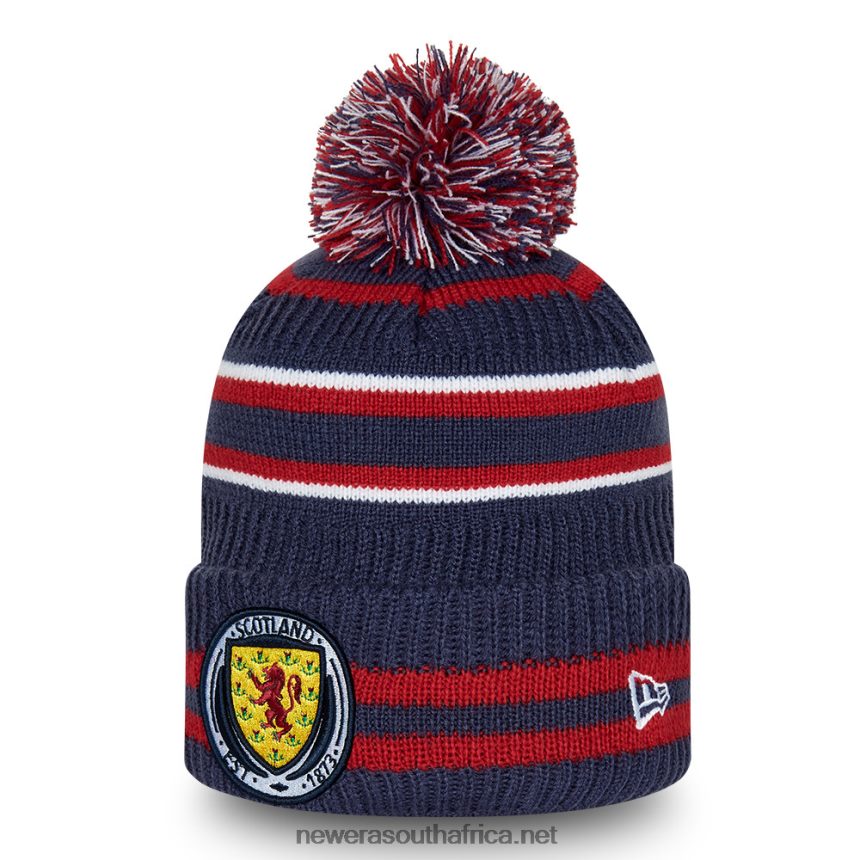 Scottish FA Stripe Navy Bobble Beanie Hat New Era TRBRBN2374