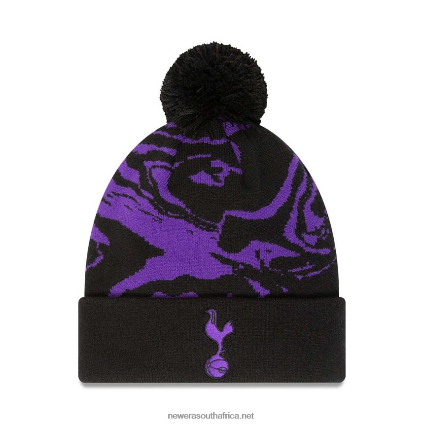 Tottenham Hotspur FC All Over Print Black Cuff Knit Beanie Hat New Era TRBRBN2359