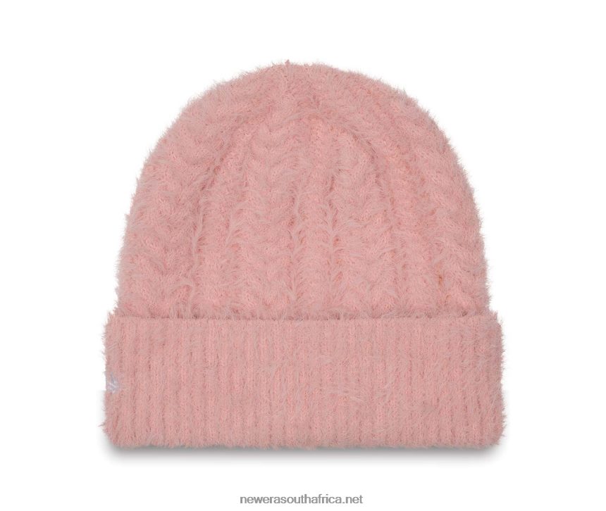 Womens Fluffy Pink Beanie Hat New Era TRBRBN2391
